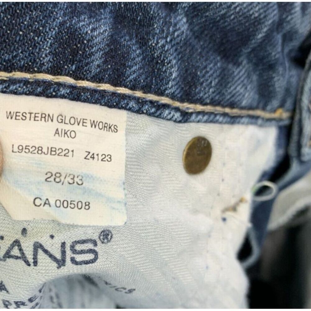Silver Jeans Womens  28x32 Blue Aiko Flare Distressed‎ Whiskered Stretch Denim - Picture 7 of 16